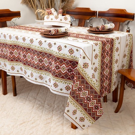 Скатертина вишиванка червона 150*220